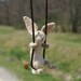 Tiny Rabbit Necklace - needle felted
