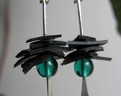 Bike Tire Stacked Earring -teal long