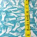 American Sign Language / ASL / Alphabet - Original Hand Drawn Fabric Yardage TURQUOISE