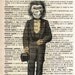 Antique Print on Vintage Dictionary Page - Monkey
