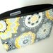 Cosmetic Bag Large ECO Friendly Padded Flat bottom Zipper Pouch -Yellow Dazzle Blooms