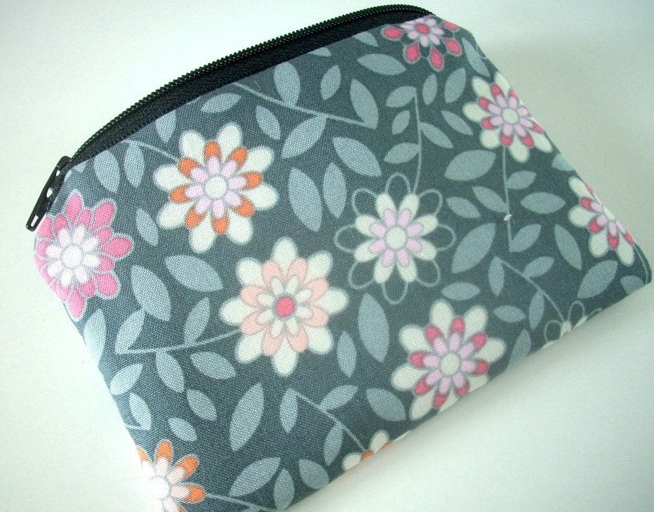 SALE Padded Coin Purse  Eco Friendly Shadow Play Little Zipper pouch cell phone Gadget Case