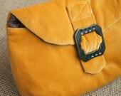Vintage antique gold velvet clutch