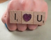 I Heart You 2-Finger SCRABBLE Word Ring