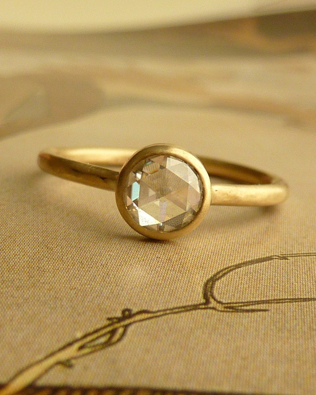 5mm Rose Cut Moissanite Ring