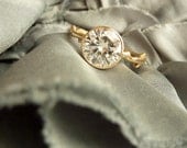 Moissanite Solitaire Branch Engagement Ring