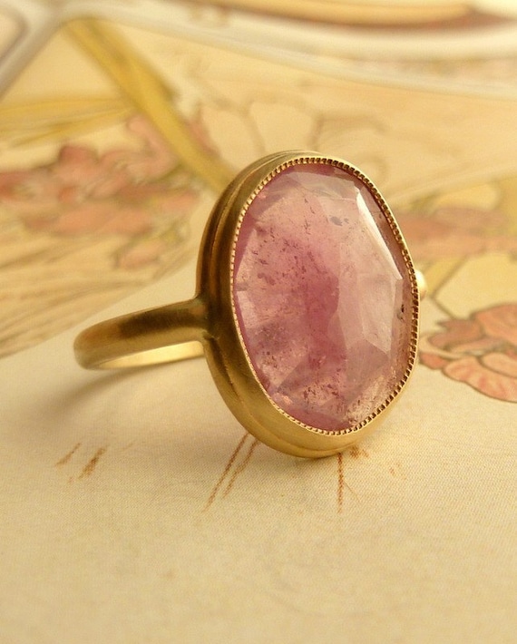 Pink Rose Cut Sapphire Ring - Large