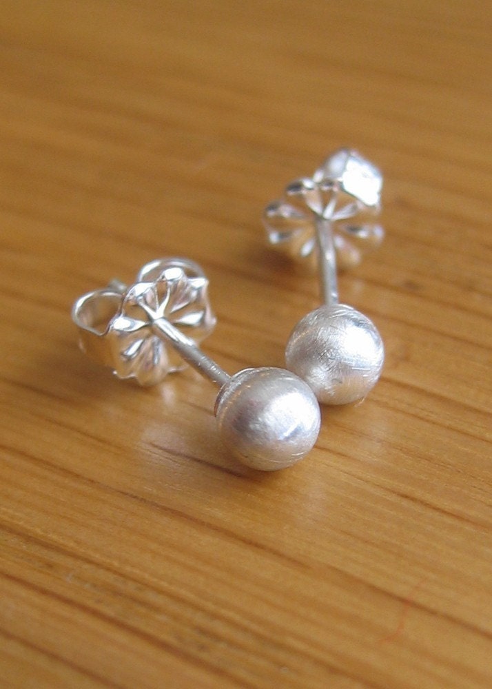 Sterling Silver Satin Studs
