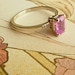 Emerald Cut Pink Sapphire and Diamond Ring