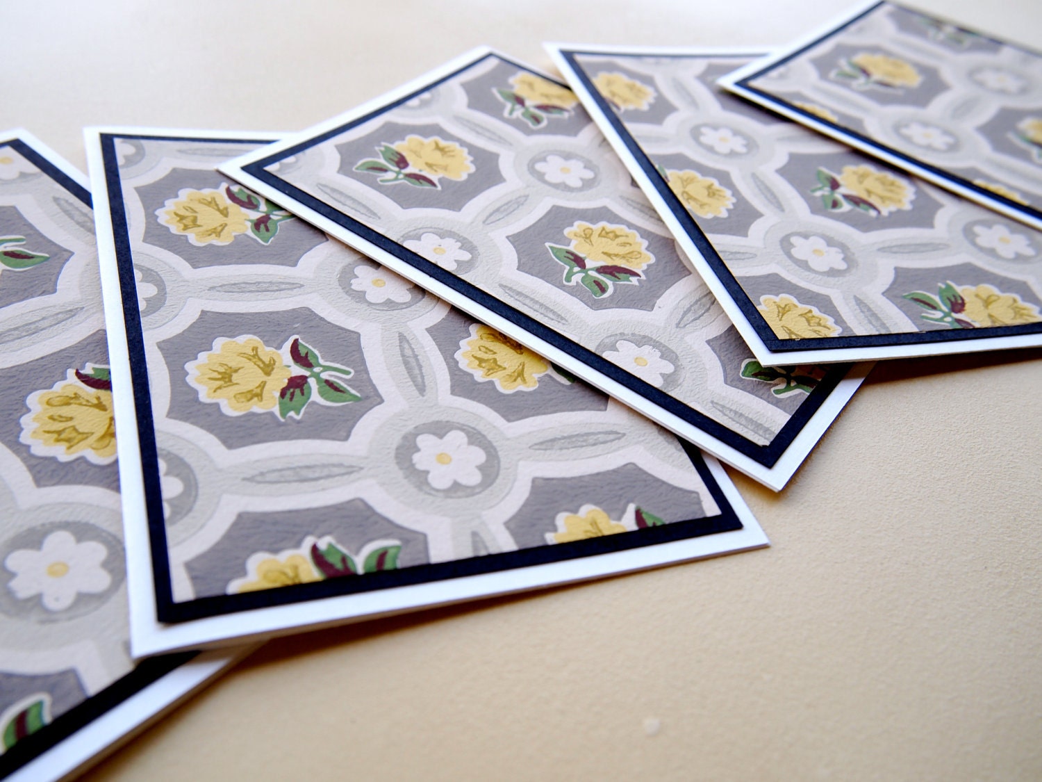 Vintage Wallpaper Note Cards