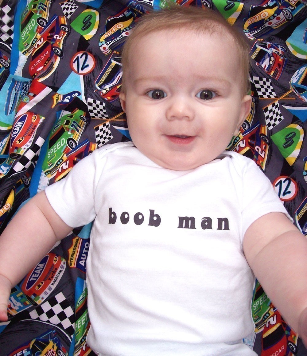 Boob Man Baby Bodysuit or Toddler TShirt -  Pro breastfeeding- Etsy Kids