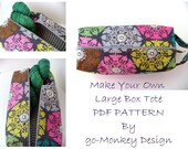 PDF Sewing Pattern Box Tote - Large
