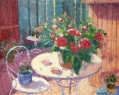 SALE Vintage Framed Impressionist Painting Floral Still Life