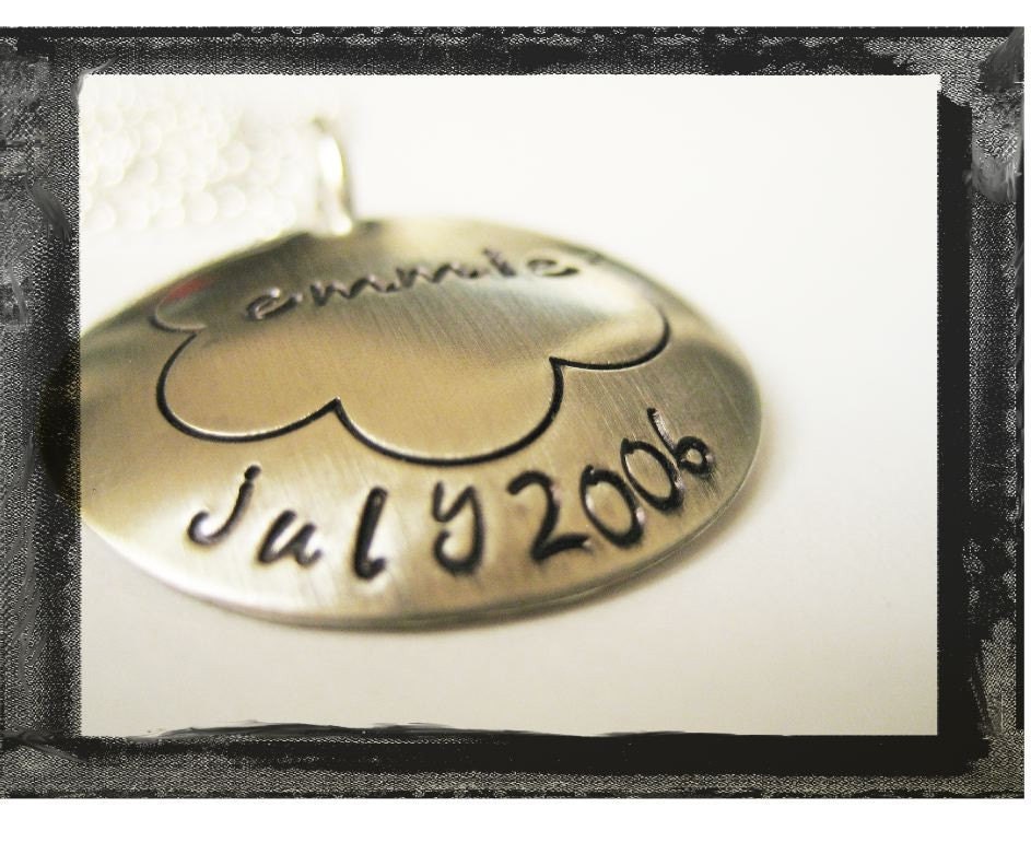 Hand Stamped Sterling Silver FLOWER Necklace...new design