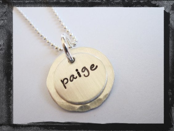 Hand Stamped Necklace - Personalized Jewelry - Sterling Silver Hammered Name Necklace