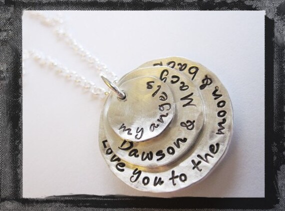 Hand Stamped Necklace - Personalized Jewelry - Sterling Silver Family Tree Necklace
