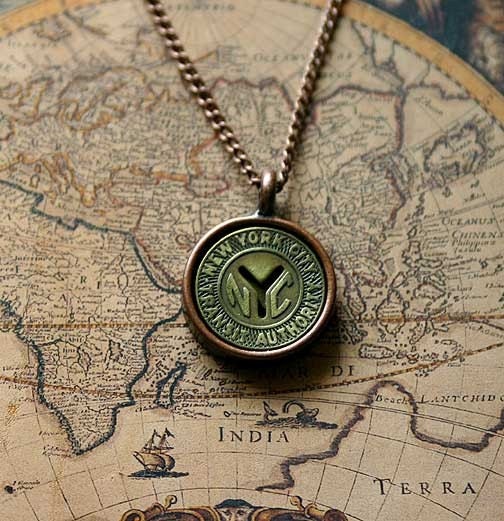 New York City subway Token necklace