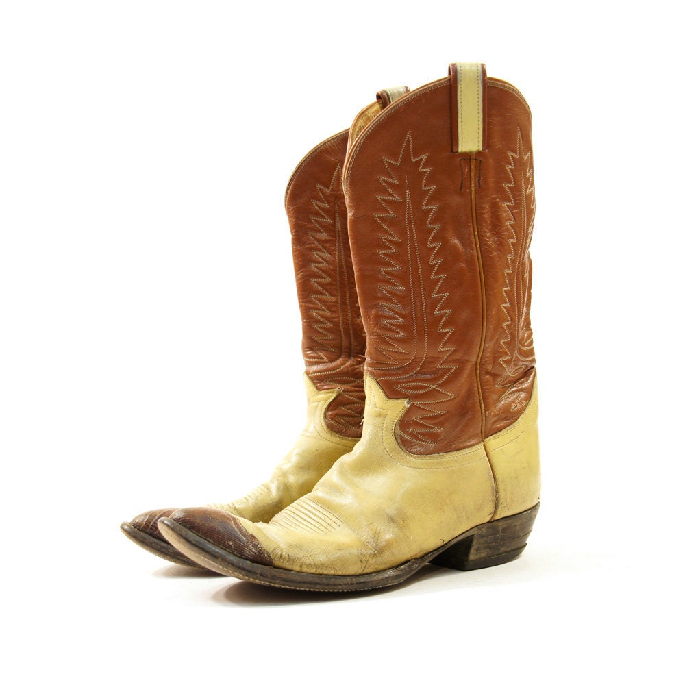 Tony Lama Two Tone Leather Cowboy Boots / Men's sz 12