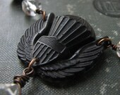 Airborne . Repurposed Vintage Celluloid and Beaded Necklace