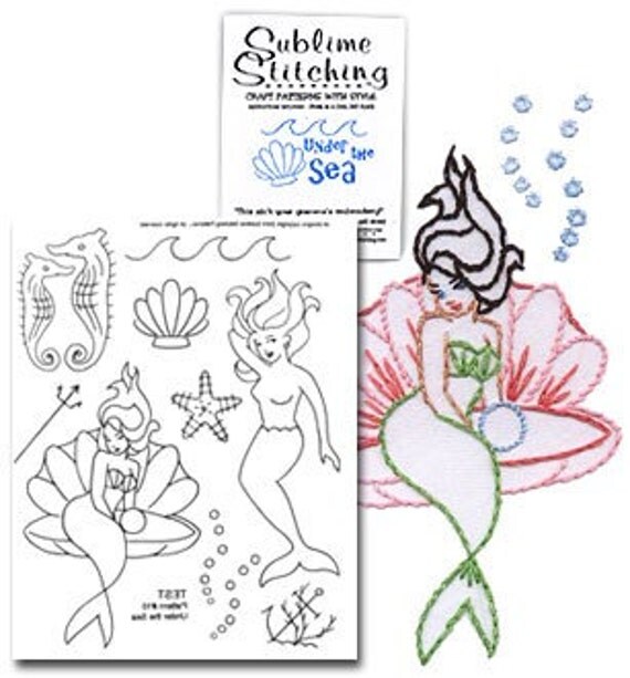 Mermaids embroidery pattern set by Bridgeen on Etsy