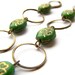 Green St. Patrick's Day Earrings - Shamrocks - Green Czech Glass Clovers & Antiqued Brass Hoops on Leverbacks