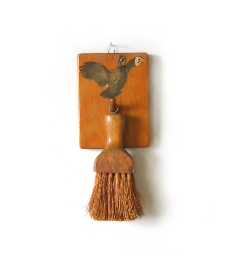 Vintage Wood Whisk Broom - Primitive Kitchen Decor - Rustic Wall Hanging
