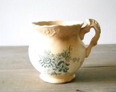Antique Shaving Mug Ironstone Aesthetic Teal Transferware