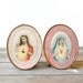 Vintage Glass Prints Sacred Heart Jesus Immaculate Heart Mary Czechoslovakia Catholic