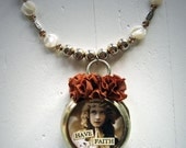 Assemblage Necklace Altered Pocket Watch Have Faith Vintage Inspired