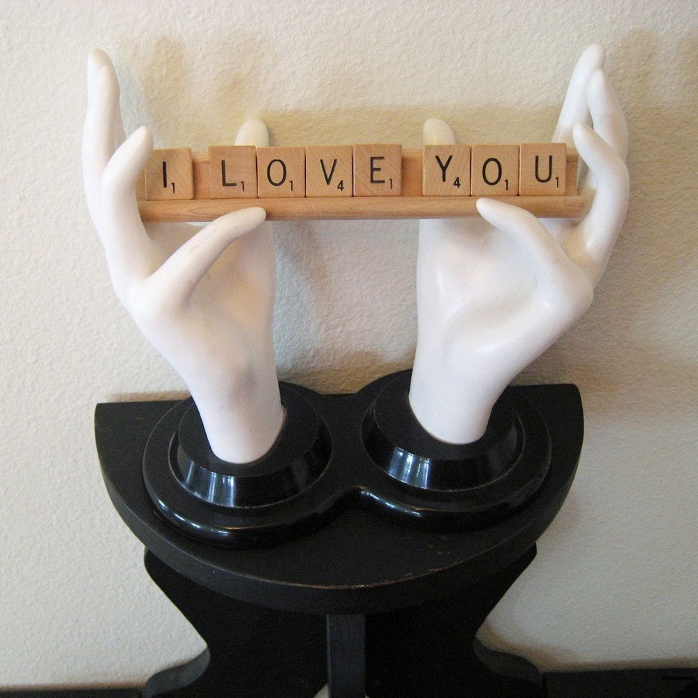 Wedding Favor Scrabble Saying I LOVE YOU Shabby Rustic Wedding Decor
