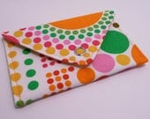 Circles circles card case - wallet - gift card holder - pink green yellow orange