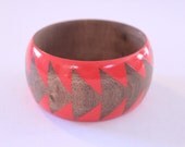 Deep Coral  Stained Wood Bangle- S-XL