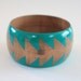 Emerald Green Stained Wood Bangle- S-XL