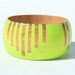 Neon Yellow Stained Wood Bangle- S - XL