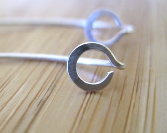 Sterling Silver Earrings - ZEN CIRCLE, simple modern jewelry, minimalism, maryandjane