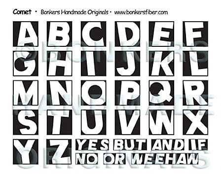 Comet Alphabet Rubber Stamp Sheet