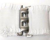 Start your Engines, Dragstrip Dolly Cinch Belt - Wide Elastic, Frill, Pin Up, High White, Waisted Belt