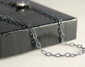 25 Inch OVAL Link Oxidized Sterling Silver Chain