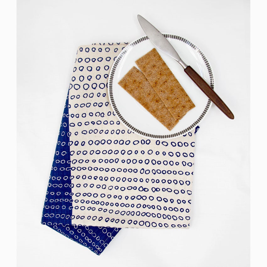 Tea Towel - Abacus, in Inky Blue