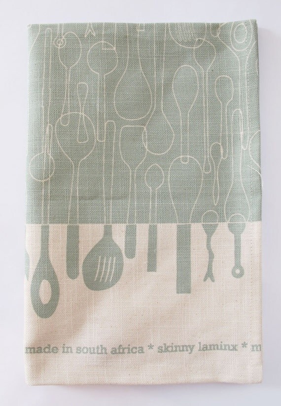 Tea towel - Borrowed Spoons in stainless steel