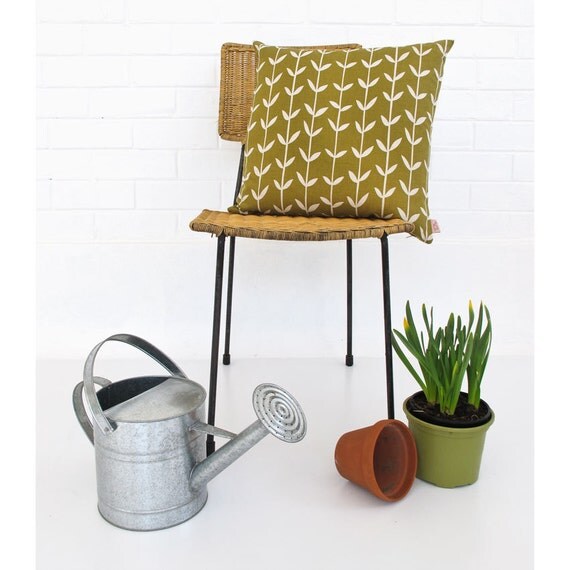 Cushion cover 50x50cm - Solid Orla, in Olive