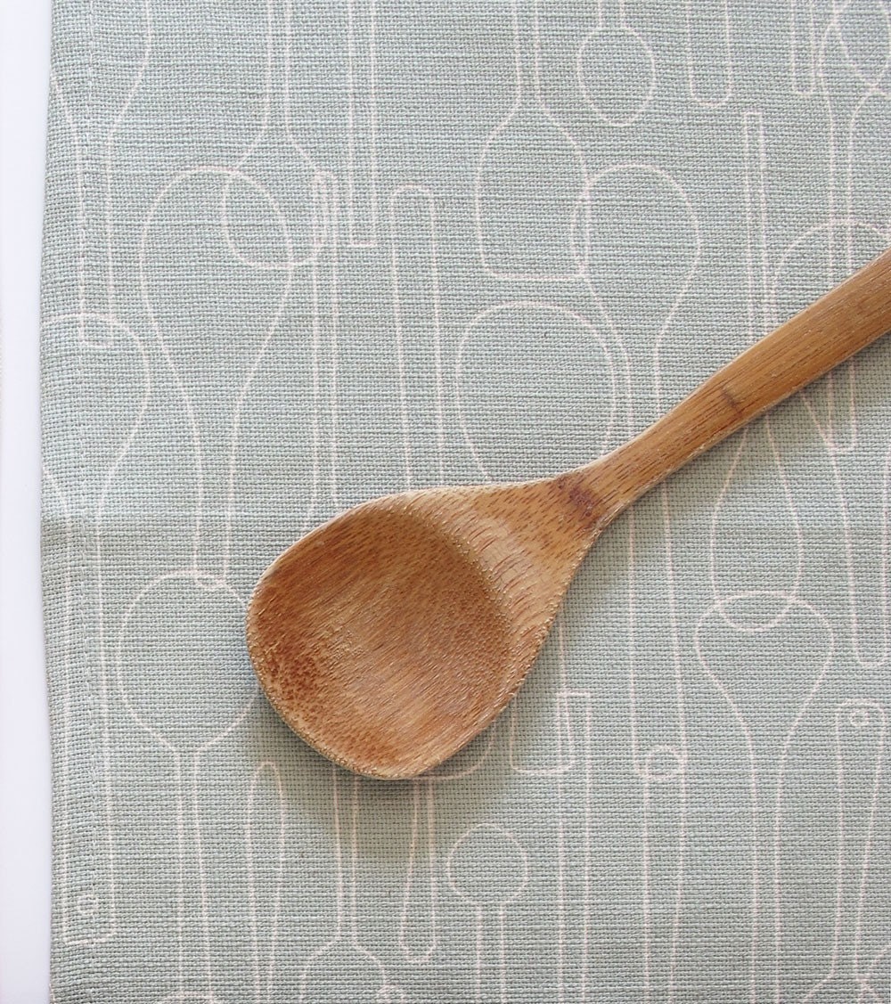 Tea towel - Borrowed Spoons in stainless steel