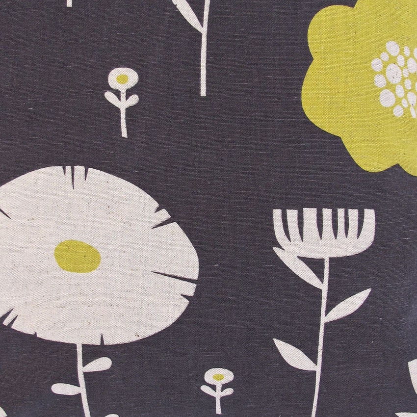 Cushion cover 50x50cm - Wild Flowers, in Lemon Plum