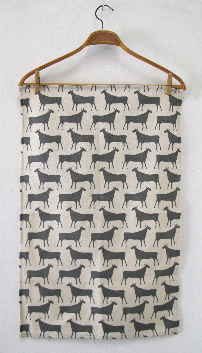 Herds in grey - tea towel