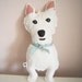 Suzy the West Highland Terrier Dog Wool Felt Applique Plush Doll Pillow
