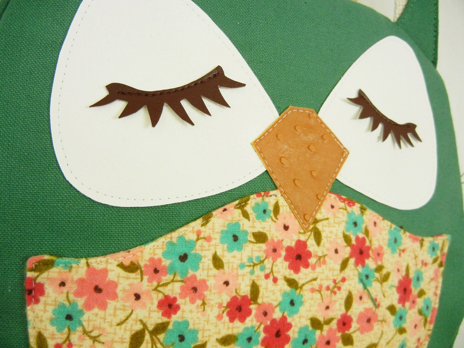 Wendy the Owl Applique Canvas Tote Purse Handbag Shoulder bag