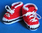 Baby HighTop Sneaker Booties in Red  Size 6-9 months
