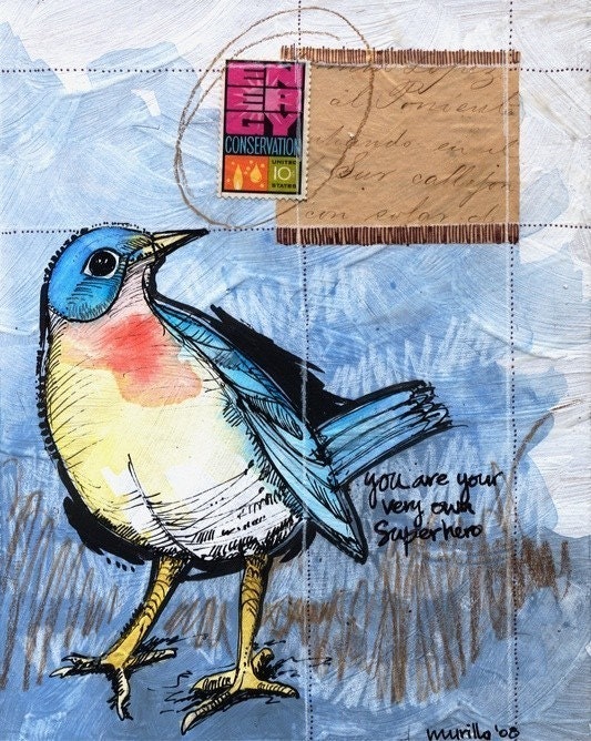 Superhero Blue Bird (Print)