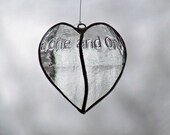 Valentine's Day Decoration, Home Decor, Valentine's Day Gift, Glass Heart Valentine, Transparent Glass Heart One and Only