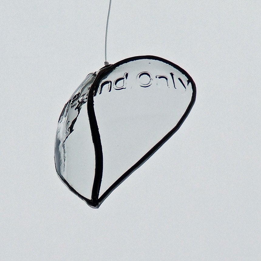 Valentine's Day Decoration, Home Decor, Valentine's Day Gift, Glass Heart Valentine, Transparent Glass Heart One and Only